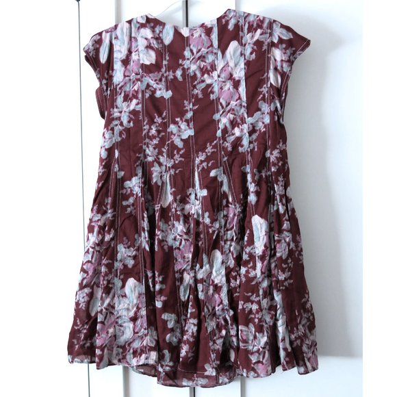 NWT $128 FREE PEOPLE Sully Mini Dress Floral Raisin Combo S - Picture 5 of 14